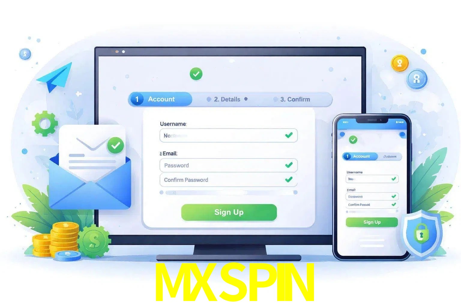 Registro de nuevo usuario y configuración de cuenta MXSPIN